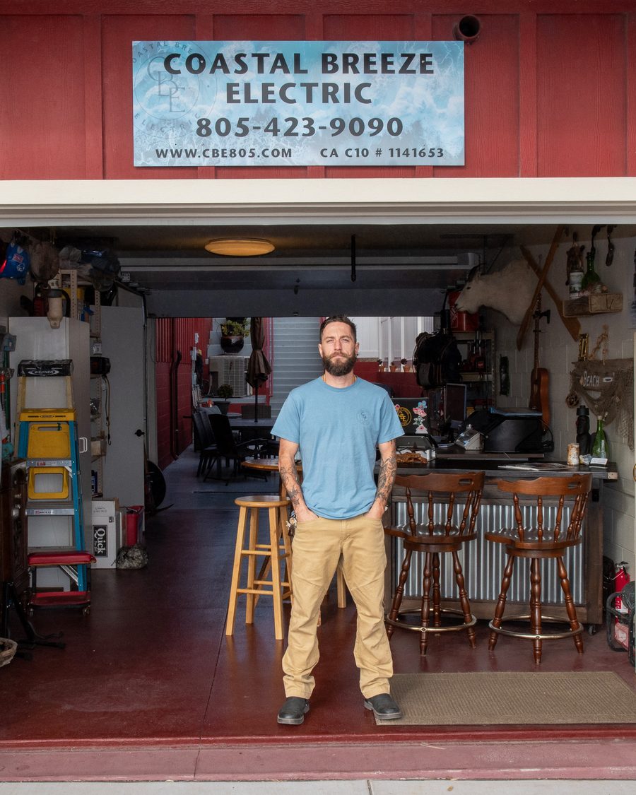 Licensed Coastal Breeze Electric electrician at work on California's Central Coast